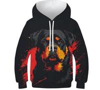 Rottweiler Dog Sweats À Capuche Pour Enfants 3D Sweats À Capuche Pour Adolescents Nouveauté Motif Imprimé Sweat Fille Garçon Pull À Capuche Confortable Loisirs Automne Et Hiver Sweat À Manches Longues