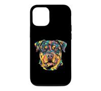 Rottweiler Géométrique Pop Art Gros Plan Portrait Chiot Face Coque pour iPhone 12/12 Pro