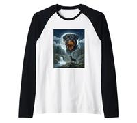 Rottweiler Howling to The Moon Meme Funny Dog Lover Manche Raglan