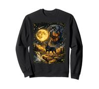 Rottweiler Hurlant à la Lune et Ciel Nocturne Amusant Sweatshirt