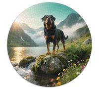 Rottweiler, Jeu Circulaire Exigeant De 1000 Pièces Avecchien de Compagnie, Recommandé pour Moments De Silence Et Concentration 1000pcs (67.5x67.5cm)
