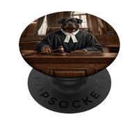 Rottweiler Judge Courtroom Portrait de Chien Art juridique PopSockets PopGrip Adhésif
