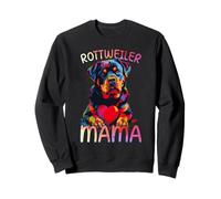 Rottweiler Lover Mama Heart Pop Art Femme Rottweiler Mom Sweatshirt