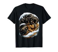 Rottweiler Mignon avec Chien enneigé pour l'hiver T-Shirt