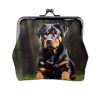 Rottweiler Mini porte-monnaie pour femme avec impression papier peint pour carte de crédit, carte d'identité, clé, noir, One Size, Vintage