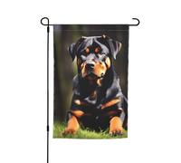 Rottweiler Papier peint imprimé drapeaux de jardin résistant à la décoloration Drapeau toutes saisons Décoration extérieure pour porches
