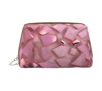 Rottweiler Petite trousse de maquillage de voyage en cuir avec motif imprimé pour femme, pochette de maquillage pour sac à main, Faux paillettes or rose, One Size