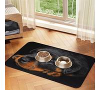 Rottweiler Puppy Pets Small Rottweiler Dogs,Waterproof Pet Feeding Mat,PU Leather Placemats for Cat Dog Water Bowl,Food Mats,30x45cm