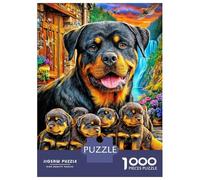 Rottweiler Puzzle 1000 Pièces Difficile Puzzles pour Adults DIY Jigsaw Puzzle Casse-tête De Jeu Familial Jouets De Défi 38x26cm/1000pcs