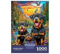 Rottweiler Puzzle 1000 Pièces pour Adultes Et Enfants Difficile DIY Jigsaw Puzzle Casse-tête De Jeu Familial Jouets De Défi 70x50cm/1000pcs