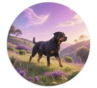 Rottweiler, Puzzle Immersif Circulaire Avecchien de Compagnie, 1000 Pièces pour Adultes en Quête De Concentration 1000pcs (67.5x67.5cm)