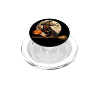 Rottweiler Rottie Chapeau de sorcière Jack O Lantern Moon Balai PopSockets PopGrip pour MagSafe