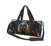 Rottweiler Sac de sport léger en toile pour homme et femme avec languette Motif chiens Noir Taille unique, Noir , Taille unique