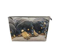 Rottweiler Sleeping Dogs Animaux Chiots Petit, Trousse de Maquillage Trousse à cosmétiques Trousse de Toilette de Voyage Portable Pochette de Toilette