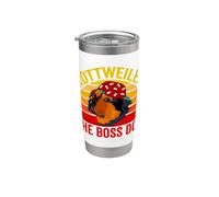 Rottweiler The Boss Dog - Rottweiler - Cadeau pour papa Gobelet isotherme en acier inoxydable double paroi