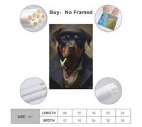 Rottweiler The Gangster Images pour salon Peintures de rue Toile colorée Pop Art mural Moderne Œuvre d'art Décoration d'intérieur Tendue Prête à accrocher 20x30 pouces (50x75 cm)