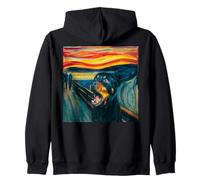 Rottweiler The Scream Motif Chien Amusant Sweat à Capuche