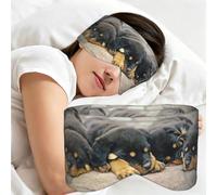 Rottweilers endormis Chiens de compagnie Chiots Petits, Masque de sommeil pour la maison, les voyages et le travail posté, couvrant entièrement les yeux et bloquant la lumière