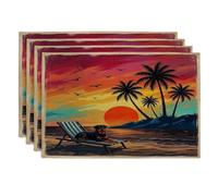 Rottweilers Lot de 4 sets de table saisonniers pour maison, repas à la maison, fête des animaux domestiques, fête de Noël et décoration de cuisine Motif chien 30,5 x 45,7 cm