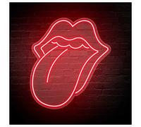 ROTULA TU MISMO Neon LED flexible Rolling Stone Lèvres | Base en méthacrylate 5 mm | Usage intérieur | Taille 54 x 60 | Couleur rouge