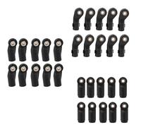 Rotule de Liaison d'extrémité de Tige Robuste pour Chenille de Voiture Axial SCX 1/10 RC, extrémité de Tige RC Droite, Rotule Noire Solide, 10 Pièces (Rotule Droite en Plastique)