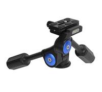 Rotule de trépied à Amortissement hydraulique à Double poignée 3D à Haute Charge, rotule panoramique avec Plaque à dégagement Rapide de 80 mm, rotule en Alliage d'aluminium pour