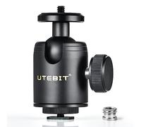 Rotule Photo, UTEBIT Tête Rotule de Trépied pour Fixation Appareil Photo Pivotante 360° avec Hot Shoe Mount, Adaptateur Ball Head Mount Support Moniteur/Micro/Lumière pour Monopode, Trépied