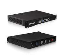ROUAFWIT 13 inch 1U Rackmount Firewall Appliance, Celeron N3160 Quad Core, 4X I226 2.5G LAN, Industrie PC Mini Server, HD + VGA, USB, Console, DDR3 0G 0G SSD, Support OPNsense
