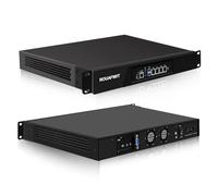 ROUAFWIT 19 inch 1U Rackmount Firewall Appliance, Celeron N3160 Quad Core, 4X I226 2.5G LAN, Industrie PC Mini Server, HD + VGA, USB, Console, DDR3 0G 0G SSD, Support OPNsense
