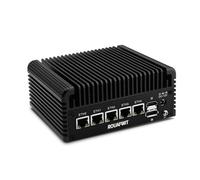 ROUAFWIT Fanless Firewall Mini PC J6413,4C/4T,5X 2.5 GBe LAN/2RS232COM/4USB/HD/DP/TypeC/SIM/Auto Power, OPNsense/AES-NI Router Netzwerk Security,DDR4 16G RAM 256G SSD,Triple Display