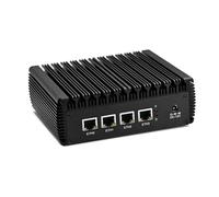 ROUAFWIT Fanless Firewall Mini PC N5105,4C/4T,4X 2.5 GBe LAN/4USB/HD/DP/SIM, OPNsense/AES-NI Router Netzwerk Security,DDR4 16G RAM 128G SSD Barebone,Dual Display