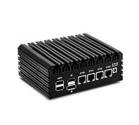 ROUAFWIT Fanless Firewall Mini PC N6005,4C/4T,4X 2.5 GBe LAN/4USB/HD/DP/Tpye C/TF, OPNsense/AES-NI Router Netzwerk Security,DDR4 0G RAM 0G SSD Barebone,Dual Display