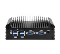 ROUAFWIT Fanless Mini PC N100, 2X Realtek RJ45 LAN, 2X DB9 RS232 COM, DDR4 16G RAM 256G SSD, 6USB, 2HD+DP Triple Dispaly, MIC, Industrial Grade Mini PC for 24/7 Reliable Operation