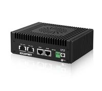 ROUAFWIT Firewall Mini PC Dual 10GbE RJ45 Hardware Appliance, N150 Micro Computer, 2 x i226V 2.5GbE Port, DDR5 8G RAM 128G NVME SSD, 2 HD Dual Display, Type-C/TF/USB/SPK/MIC, Passive Cooling