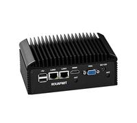 ROUAFWIT Industrial Mini PC Core i3 7100U, 2X RTL8111H RJ45 LAN, 2X DB9 RS232/485 COM, DDR4 NO RAM NO SSD, 6USB, HD+VGA Dual Dispaly, MIC, Industrial Grade Mini PC for 24/7 Reliable Operation