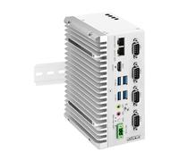 ROUAFWIT Industrial Mini PC Fanless Embedded Computer i5 8265U Dual LAN 4COM 4USB3.2 4K Display Din Rail PC Auto Power on DDR4 0G RAM 0G SSD