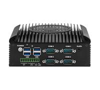 ROUAFWIT Industrial PC i5 1235U(10C/12T) Fan Mini PC 4RS232 COM,2RJ45 LAN, HD+VGA Dual Display, 6USB, GPIO, WiFi, BT, SIM, Industrial Embedded PC DDR4 0GB RAM 0GB SSD,Win11 Pro
