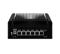 ROUAFWIT Micro Firewall Mini PC Core i3 N305 12TH Gen 8C/8T Fanless, DDR5 16GB RAM 128GB SSD Routeur Ordinateur, Support Windows, OPNsense, 6 x 2.5Gbe i226-V Computer, TF, Type C, AES-NI