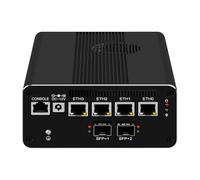 ROUAFWIT Mini PC 10Gbe Firewall 13th Gen U300E, DDR5 8GB RAM M.2 NVMe 256GB SSD, 2 x 10 Gigabit Ethernet SFP Micro Computer Router Ordinateur, 4 x i226V 2.5GbE Support Windows OPNsense