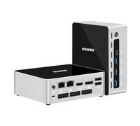 ROUAFWIT Mini PC Core Ultra 7 155U pour Bureau, Ultra-Fin, DDR5 16G RAM 512G SSD, Double NVMe, Double LAN Gigabit Realtek, Triple écran 4K, Compatible IA, Mini-Ordinateur pour Entreprise/Maison