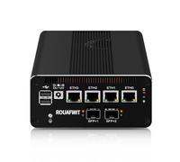 ROUAFWIT Mini PC Dual 10Gbe Core i3 N305 (Upgrade N305) Firewall Hardware, 2 x SFP+ 10Gbps, 4 x 2.5Gbe i226-V with Filter Connector, DDR5 32G RAM 2TB NVME SSD, AES-NI, SIM, TF, 3 Display