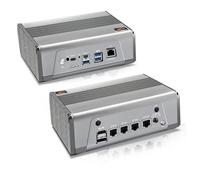 ROUAFWIT Mini PC Firewall AMD Ryzen R7 7840HS, DDR5 16G RAM 128G SSD Micro Ordinateur De Bureau, 4 x i226V 2.5GbE Gigabit, USB4 40Gbps, Type-C 10G, Dual Ventilateur, WiFi, BT, Gris