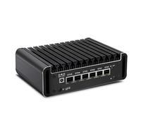 ROUAFWIT Mini PC Firewall Appliance N150 (Upgraded N100), Fanless Micro Computer, DDR5 8GB RAM 256GB SSD, 6 x 2.5Gbe i226-V, Triple Display, TF Slot