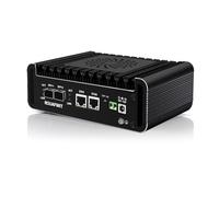 ROUAFWIT Mini PC Firewall Dual 10GbE SFP+ Appliance, N100 10Gigibit Micro Hardware Computer, 2 x i226V 2.5GbE LAN, DDR5 8G RAM 256G NVME SSD, 2 Display, Type-C, TF, SPK/MIC