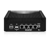 ROUAFWIT Mini PC Firewall N150 (Upgraded N100), Micro Computer OPNsense Appliance, DDR5 8G RAM 256G SSD, 4 x 2.5GbE i226V LAN Fanless Hardware, TF Slot, Support 1v4 Nvme Adapter