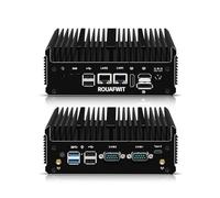 ROUAFWIT Mini PC Industrial Fanless 12th Gen J6413/J6412, 8G RAM 128G M.2 NVME SSD Micro Ordinateur Bureau Computer, Dual i226V 2.5GbE LAN, 2 COM, WiFi/BT, 3 Display