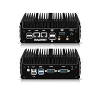 ROUAFWIT Mini PC Industrial Fanless 12th Gen N100, 8G RAM 128G M.2 NVME SSD Micro Ordinateur Bureau Desktop Computer, Dual i226V 2.5GbE LAN, 2 COM, WiFi/BT, 3 Display
