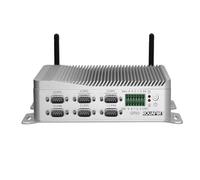ROUAFWIT Mini PC Industriel N100 sans Ventilateur, 8G RAM DDR5 256G SSD, 6X COM (2 RS485/RS422), 2X LAN 2,5 GbE, 10x GPIO, écran HD+VGA, pour l'IoT/Edge Computing en Usine