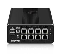 ROUAFWIT Mini PC Micro Firewall Core i3 N305, DDR5 32GB RAM 2TB SSD Router Appliance Computer, 8 x 2.5Gbe i226-V LAN, TF/SIM Slot, Type-C, AES-NI