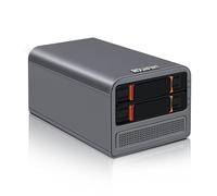 ROUAFWIT Mini PC N100 Nas 2 Bay Soft Router 3-in-1, DDR5 8G RAM 256G NVME SSD Micro Ordinateur De Bureau Computer Network Storage, 2 x i226V 2.5GbE, Dual Fan, SPK/MIC